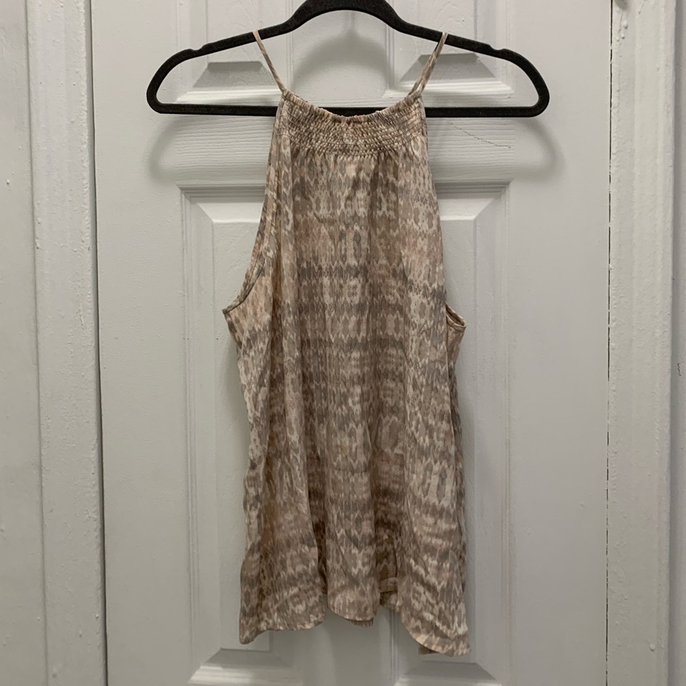 Joie Lawska Smocked Pink Tank Blouse